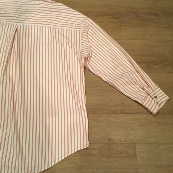 Women's Striped Button Down Casual Long Sleeve Blouse Top - Picture 9 of 9